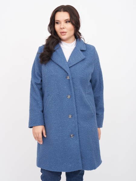 Пальто из букле ZPL13023DBL11 больших размеров для женщин плюс сайз
