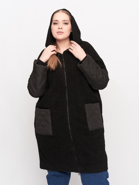 Пальто комбинированное ZPL10533ROL01 больших размеров для женщин плюс сайз