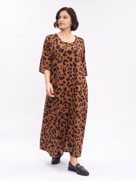 Платье леопардовое PP01004LEO21 больших размеров для женщин плюс сайз